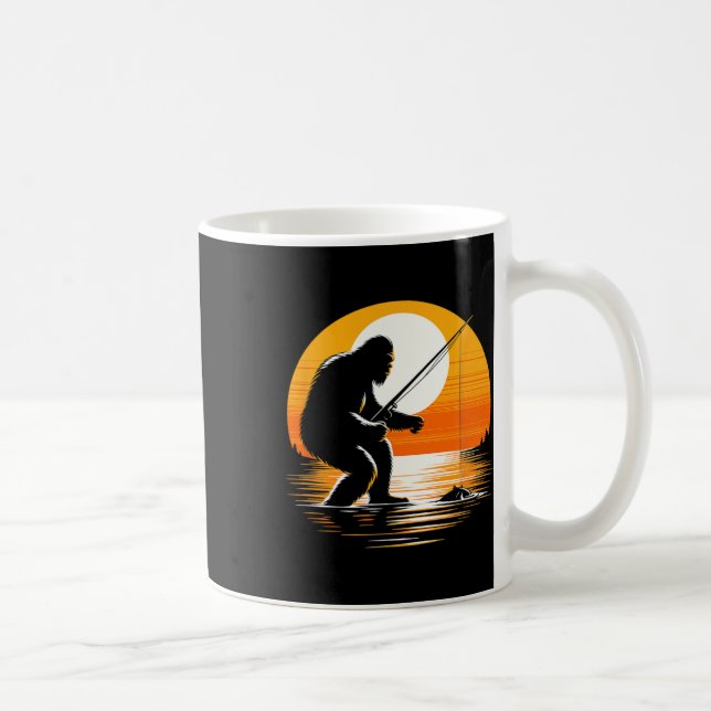 Retro Bigfoot Siluett Sasquatch Gömma Och Sök F Kaffemugg (Höger)