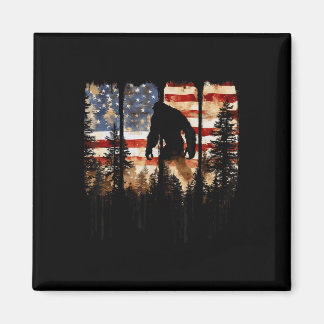 Retro Bigfoot Usa Amerikansk Flagga Självständighe Magnet