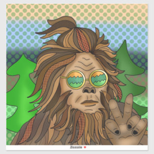 Retro Bigfoot Vintage Färg Sasquatch Pop Art Klistermärken