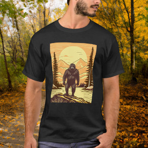 Retro Bigfoot Vintage Sasquatch Mountains T Shirt