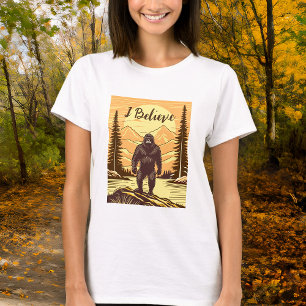 Retro Bigfoot Vintage Sasquatch Mountains T Shirt
