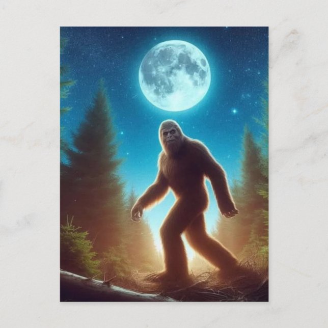 Retro Bigfoot Vintage Sasquatch Mountains vycard Vykort (Framsida)