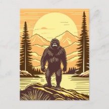 Retro Bigfoot Vintage Sasquatch Mountains