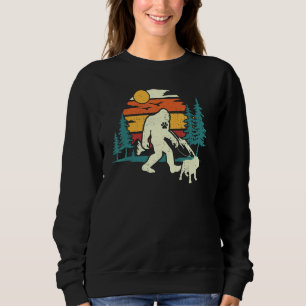 Retro Bigfoot Walking English Bulldog Dog Walker S T Shirt