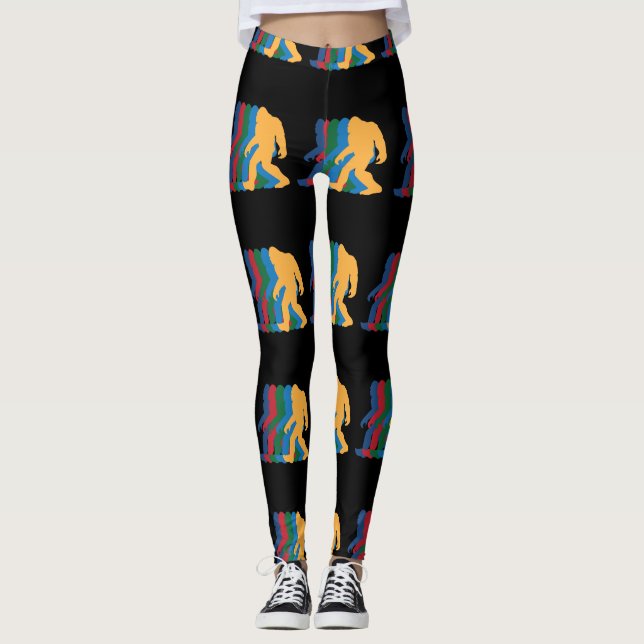 Retro Bigfot Silhouette 70-Vintage Leggings (Framsida)