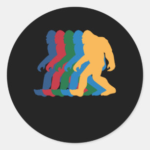 Retro Bigfot Silhouette 70-Vintage Runt Klistermärke
