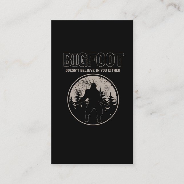 Retro Bigfot Squatch Yeti Believer Joke Visitkort (Framsida)