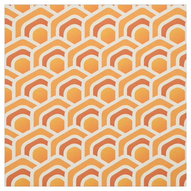 Retro bikakemönster i orange hexagonmönster tyg (Provkarta)