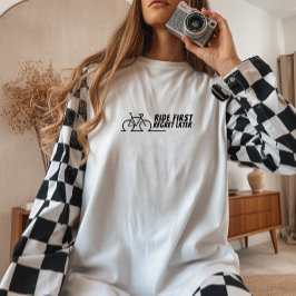 Retro bike Girl Irony black T Shirt