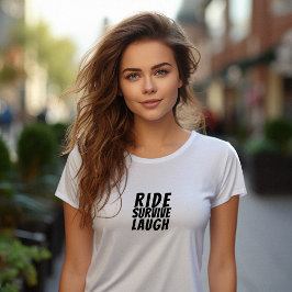 Retro bike Girl Irony black T Shirt
