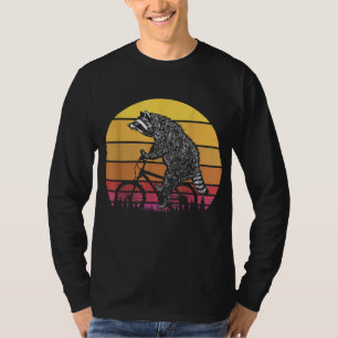 Retro Bike Racoon T Shirt