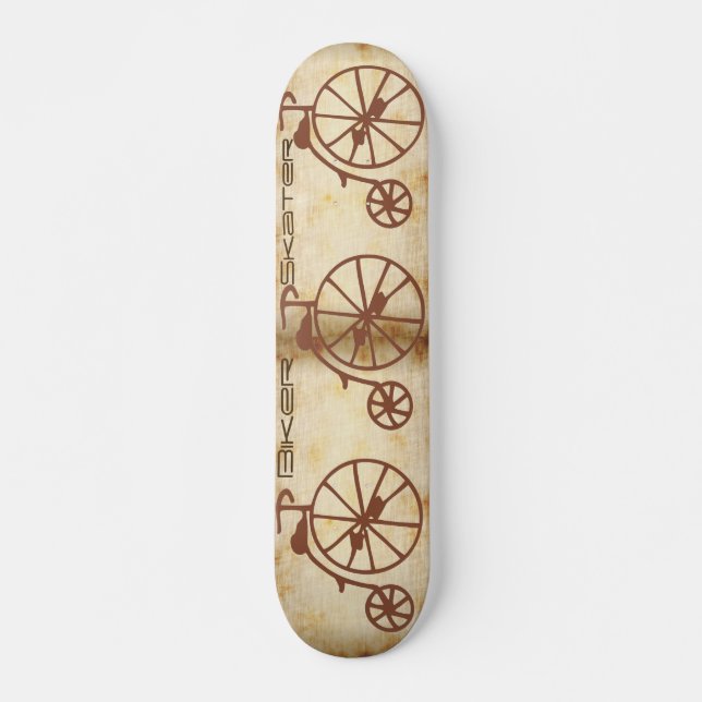 Retro Bike Skateboard Bräda 20 Cm (Framsida)