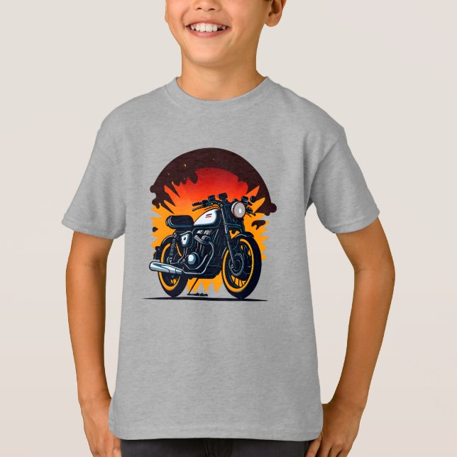 Retro Biker Kids T Shirt (Framsida)
