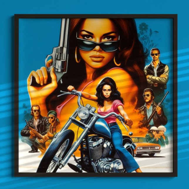 Retro Biker Tjejer Poster (Skapare uppladdad)