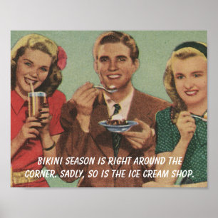 Retro - Bikini Season vs. Ice Cream Poster