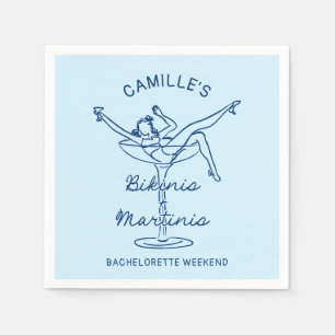 Retro Bikinis och Martinis Bachelorette Helg Pappersservett