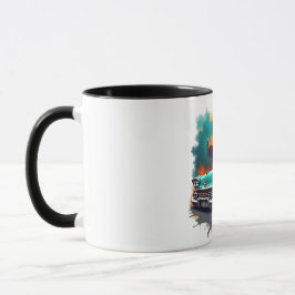 Retro Bil Utsikt över Stadshimlen Kaffe Kopp
