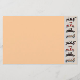 RETRO BILAR 2 ,AUTO RESTAURERING grå röd brun rosa Brevpapper