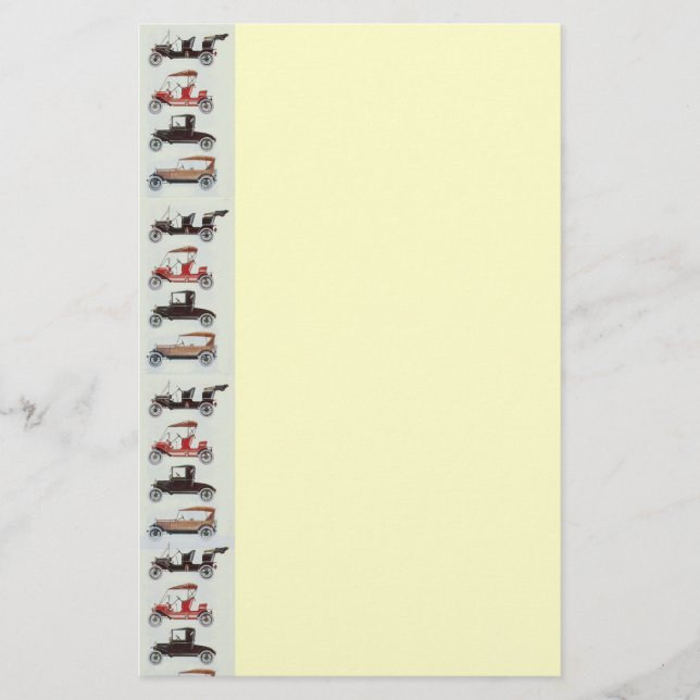 RETRO BILAR 2  BILRESTAURERING grå röd kräm Brevpapper (Framsida)