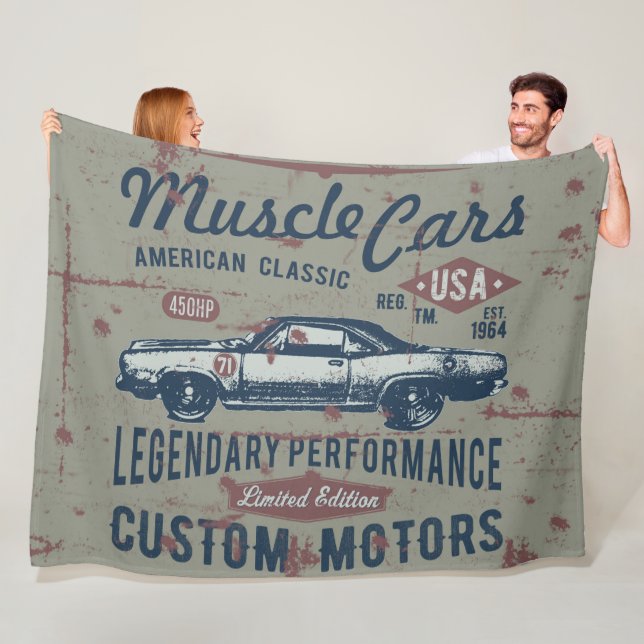 Retro-bildesign Fleecefilt (På plats)