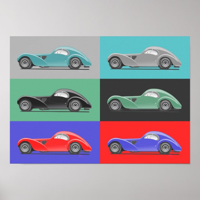 Retro bilkonst poster (Framsidan)