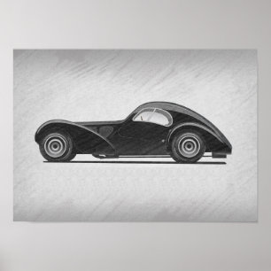 Retro bilkonst poster