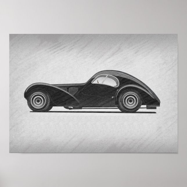 Retro bilkonst poster (Framsidan)