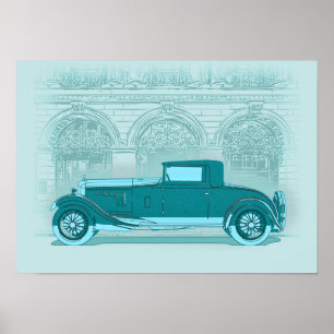 Retro bilkonst poster