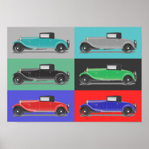 Retro bilkonst poster