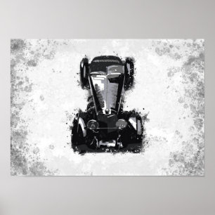 Retro bilkonst poster