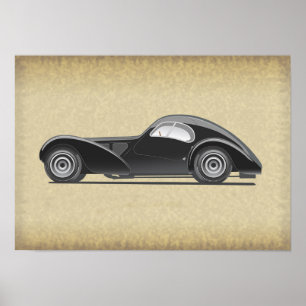 Retro bilkonst poster