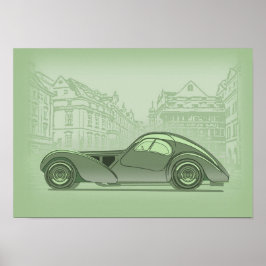 Retro bilkonst poster