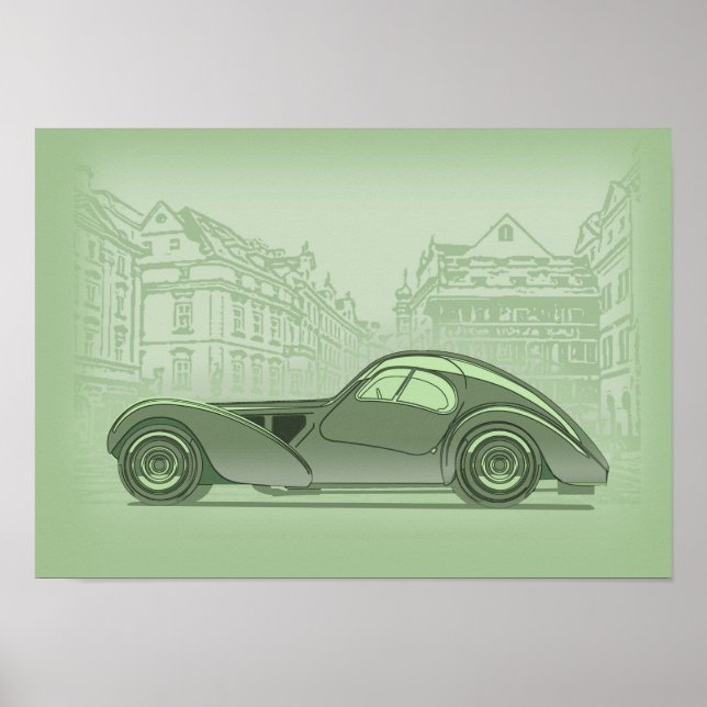 Retro bilkonst poster (Framsidan)