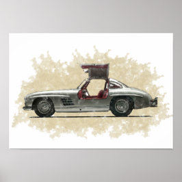 Retro bilkonst poster