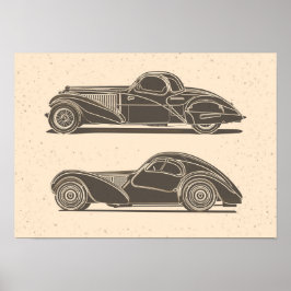 Retro bilkonst poster