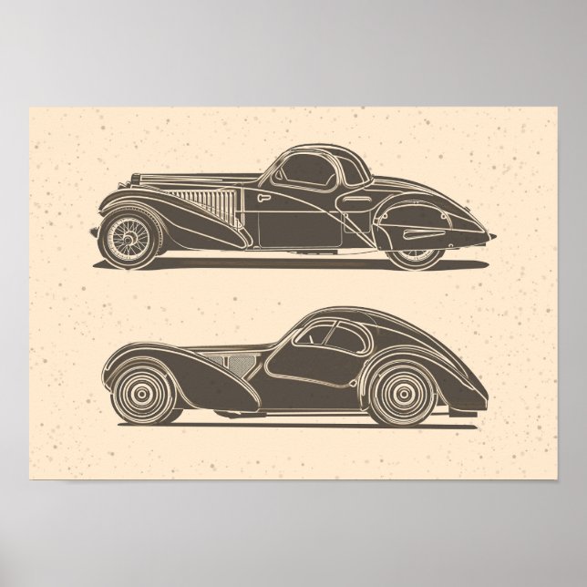 Retro bilkonst poster (Framsidan)