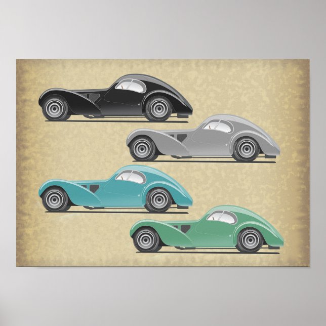 Retro bilkonst poster (Framsidan)