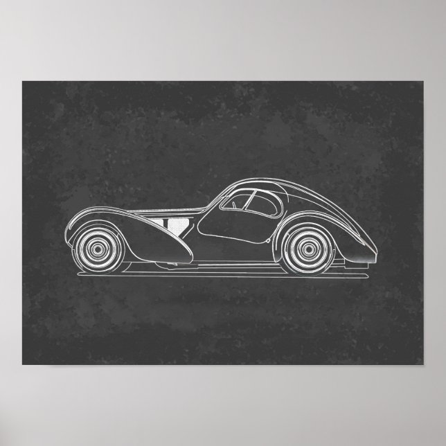 Retro bilkonst poster (Framsidan)