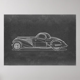 Retro bilkonst poster