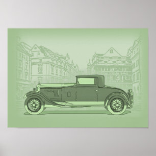 Retro bilkonst poster