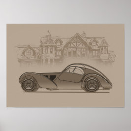 Retro bilkonst poster