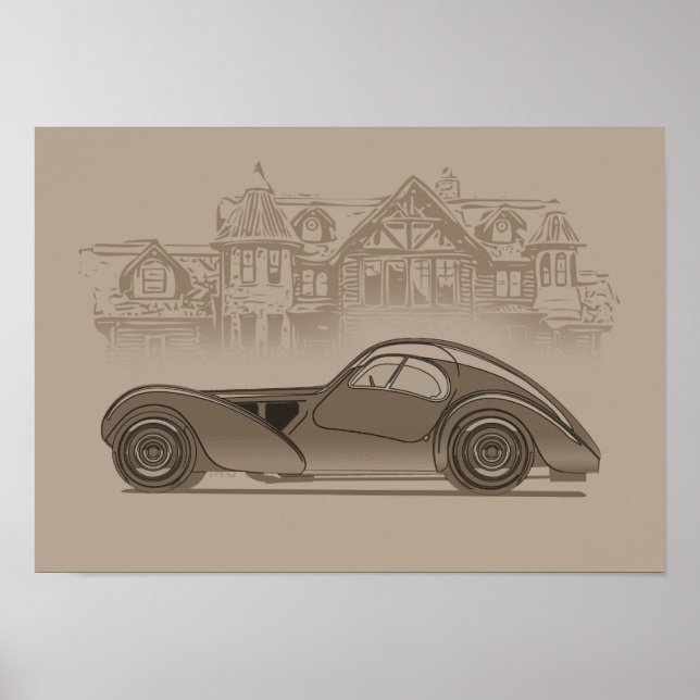 Retro bilkonst poster (Framsidan)