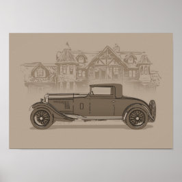 Retro bilkonst poster