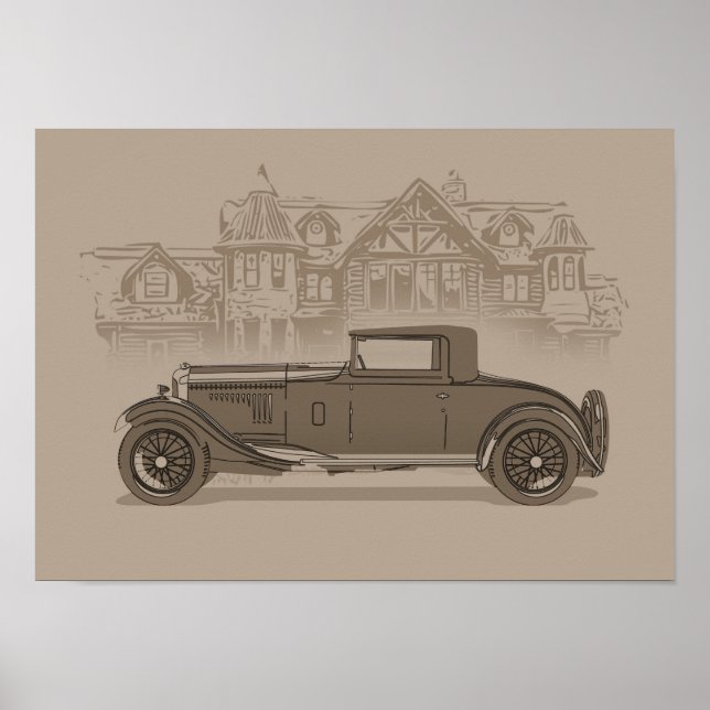 Retro bilkonst poster (Framsidan)