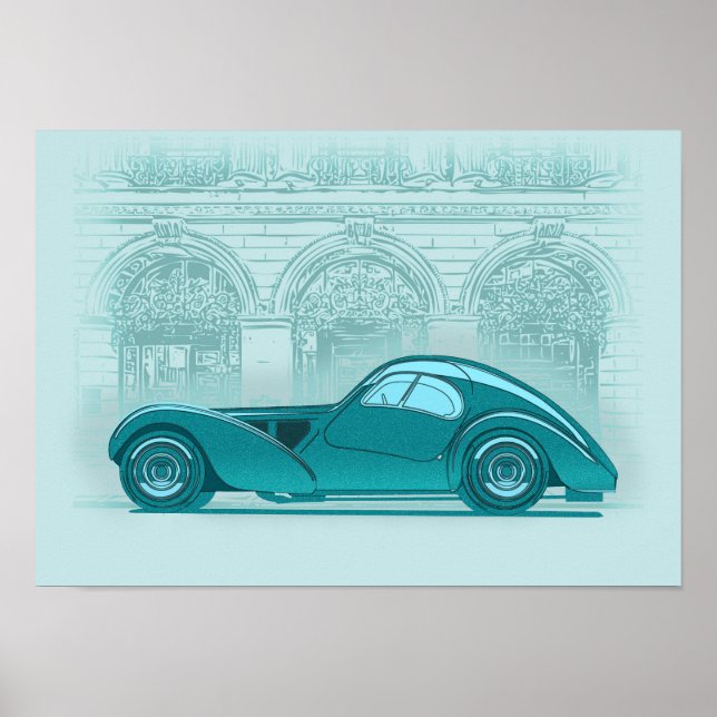 Retro bilkonst poster (Framsidan)