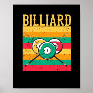 Retro Billiards Bord 8-Boll Vintage Bassäng Snooke Poster