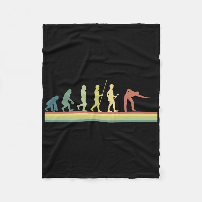 Retro Billiards Human Evolution Älskare Gift Bassä Fleecefilt (Framsidan)
