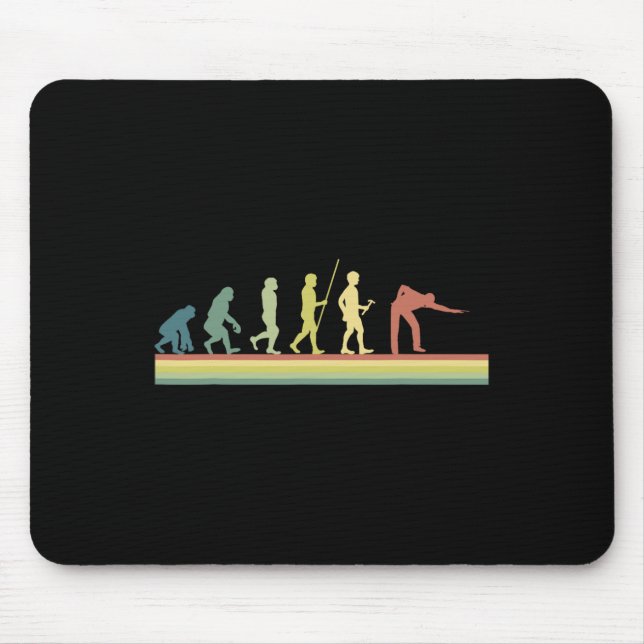 Retro Billiards Human Evolution Älskare Gift Bassä Musmatta (Framsidan)