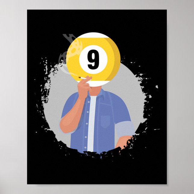 Retro Billiards Snooker Billiard 9 Ll Player Cue S Poster (Framsidan)