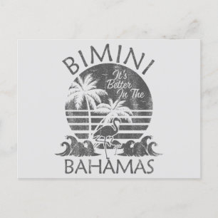 Retro Bimini Bahamas Postcard Vacation Cruise Vykort